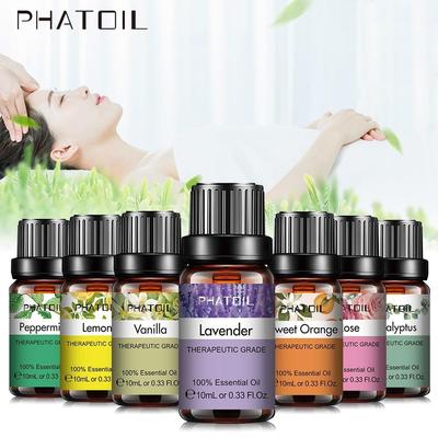 PHATOIL 10ML Vanilla Lavender Rose Tea Tree Plant Essential Oil for Air Purifier Diffuser Massage Pure Antibacterial Essential Oil Deworming
