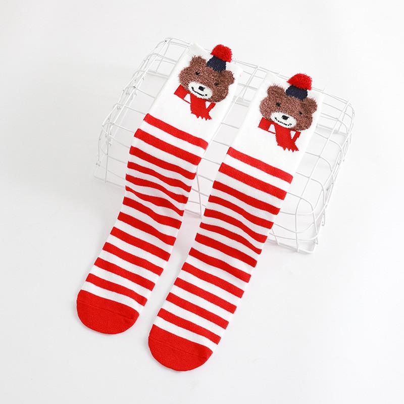 Детские Носки Гольфы Животные Кролик Лошадь Красные Рождественские Детские Девочки Принцесса Новый Год Осень Зима Теплые Защита Ног Носки 40cm