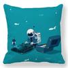 Creative Astronaut Pattern Digital Printing Short Plush Pillow Covers for Car Sofa Office Cushion Cover Home Goods 60x60cm