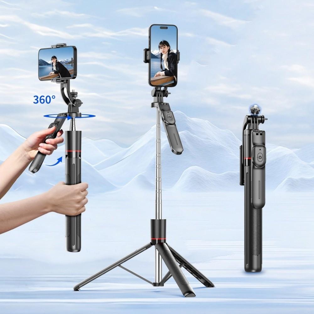 1.7m Bluetooth Selfie Stick 360° Rotating Selfie Stick Tripod Telescopic Selfie Stick  Travel