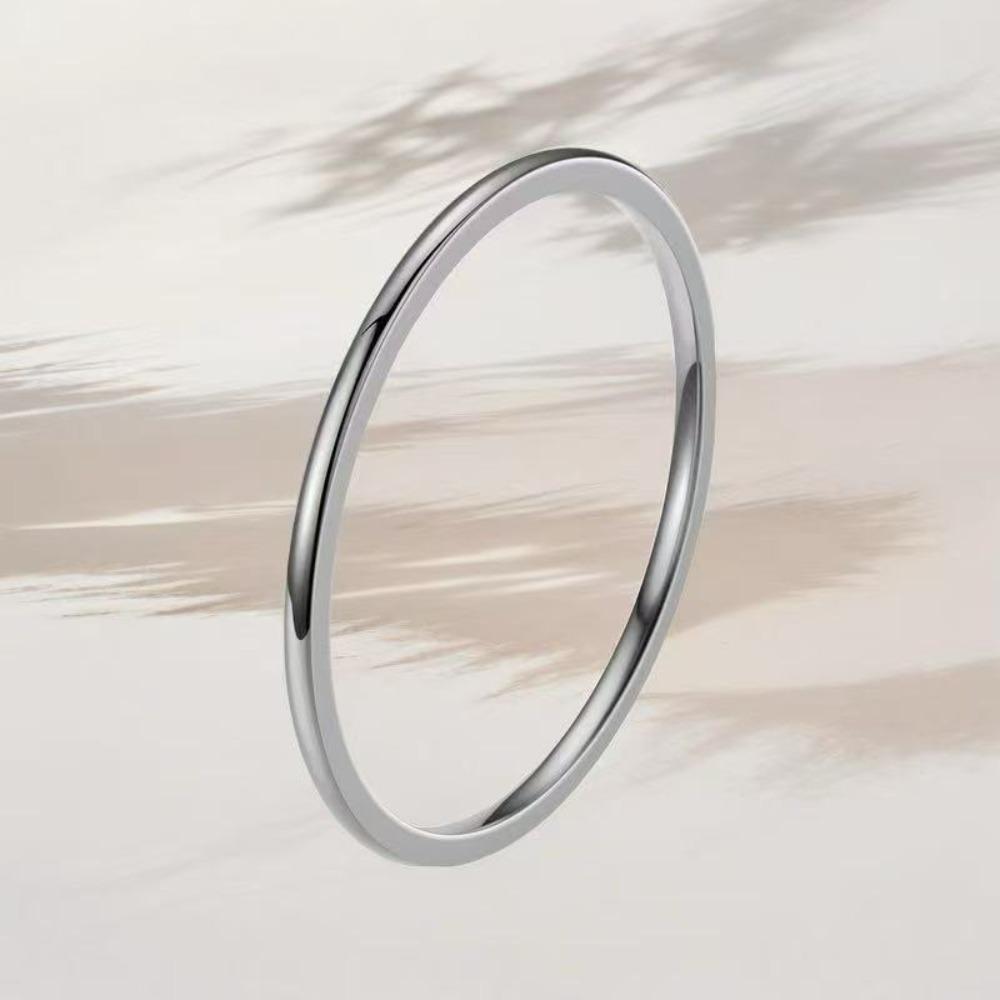 2MM Stainless Steel Smooth Rings For Women Men Titanium Steel Ring Couple Wedding Fashion Waterproof Jewelry Gift
