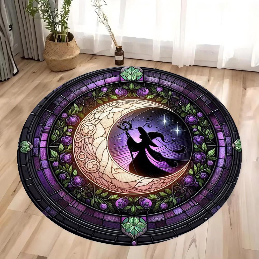 Vibrant Coral Reef Dolphin Underwater Round Area Rug Colorful Marine Pattern Non-Slip Floor Mat for Living Rooms Kids' Play Area
