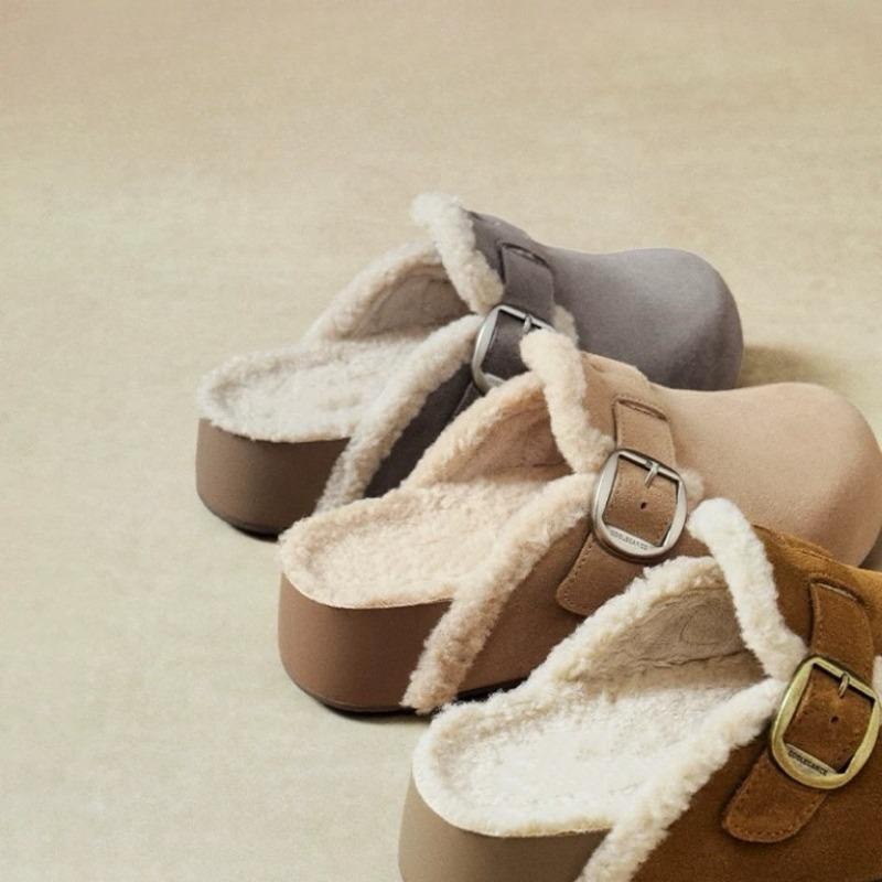 Single-shoe Women's Shoes, Thick-soled, Height-increasing, Flip-top, Half Support