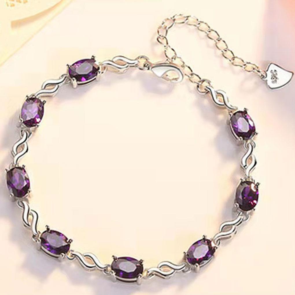 Damenmode Amethyst Armband Geschenkidee Für Frauen Mode Platinplattiert Damen Armbänder