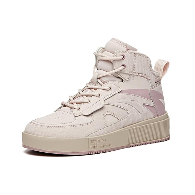 Anta Life Collection Abrasion Resistant Breathable High top Skateboard Shoes Women's Lotus Gray 922048012-2