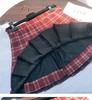 JK Plaid Pleated A-Line Skirt - High Waist, Slim Fit, Anti-Exposure, Spring & Autumn Korean Style