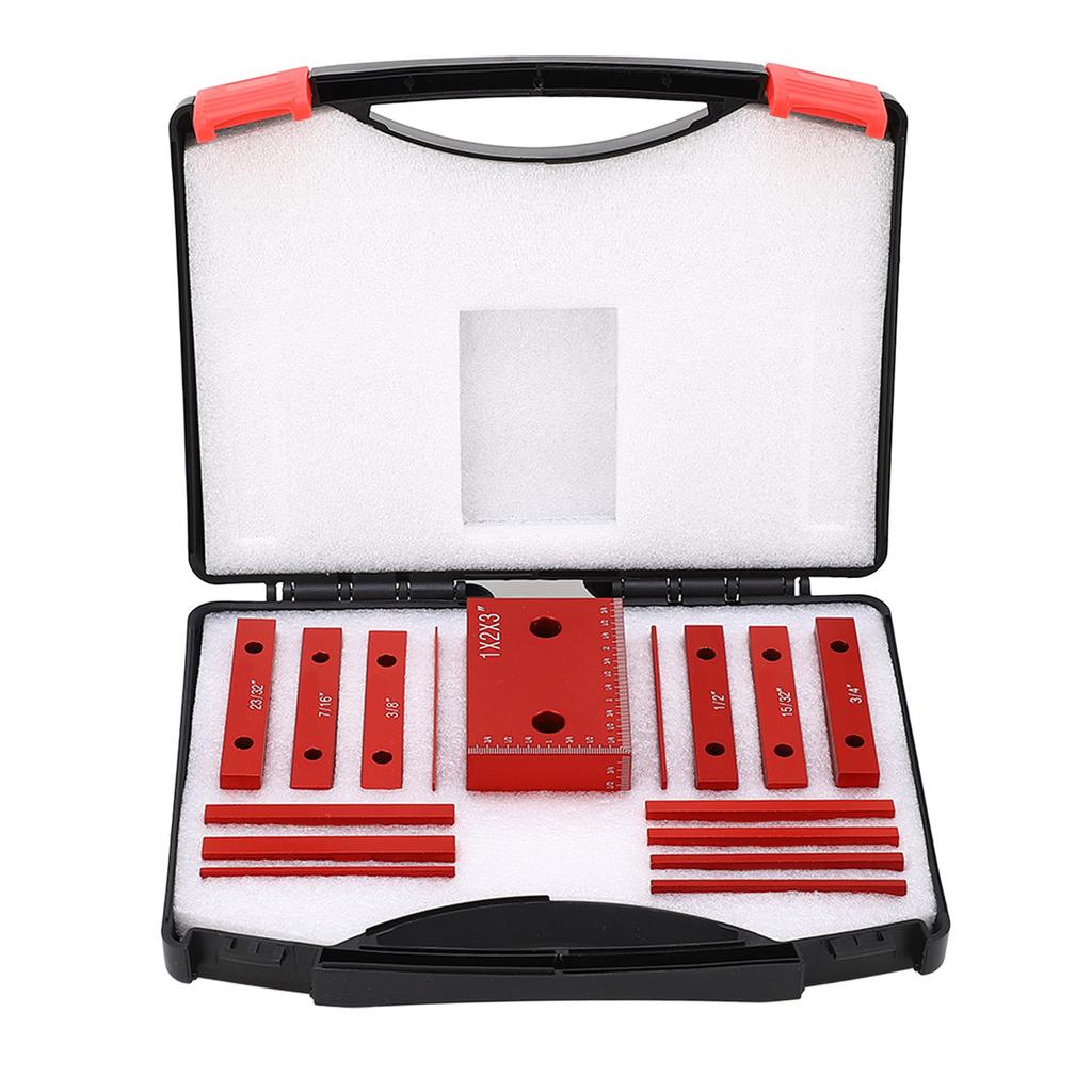 16Pcs Setup Block Gauge Set High Accuracy Rugged Clear Scale Woodworking Height Gauge Kit