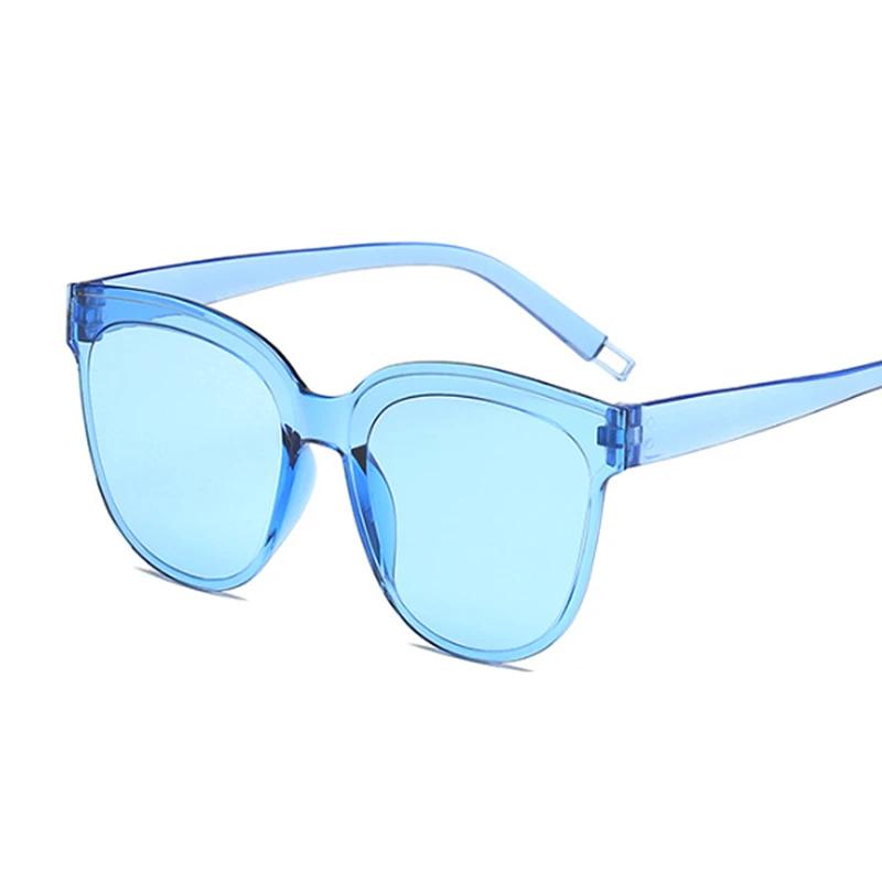 Retro Cat Eye Sunglasses Woman One-piece Rimless Designer Sunglasses Women Transparent Color Cute Sexy Vintage Pink Black Ladies