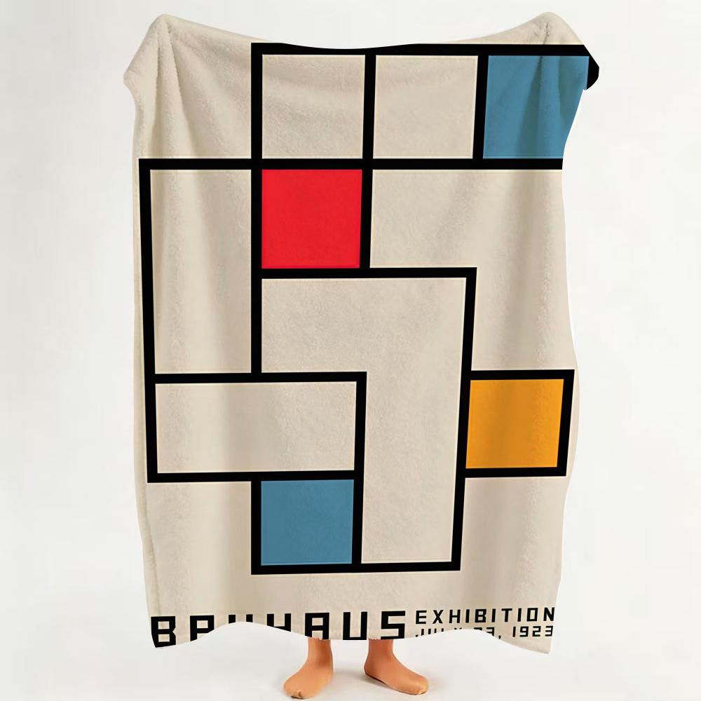 Coperta in Flanella Stile Bauhaus Adatta per Divano Soggiorno Camera da Letto