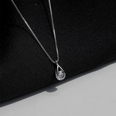 Water Drop Zircon Necklace Pendant Collarbone Chain Gift for Girlfriend Light Luxury Single Diamond Daily Commuter Women's Model