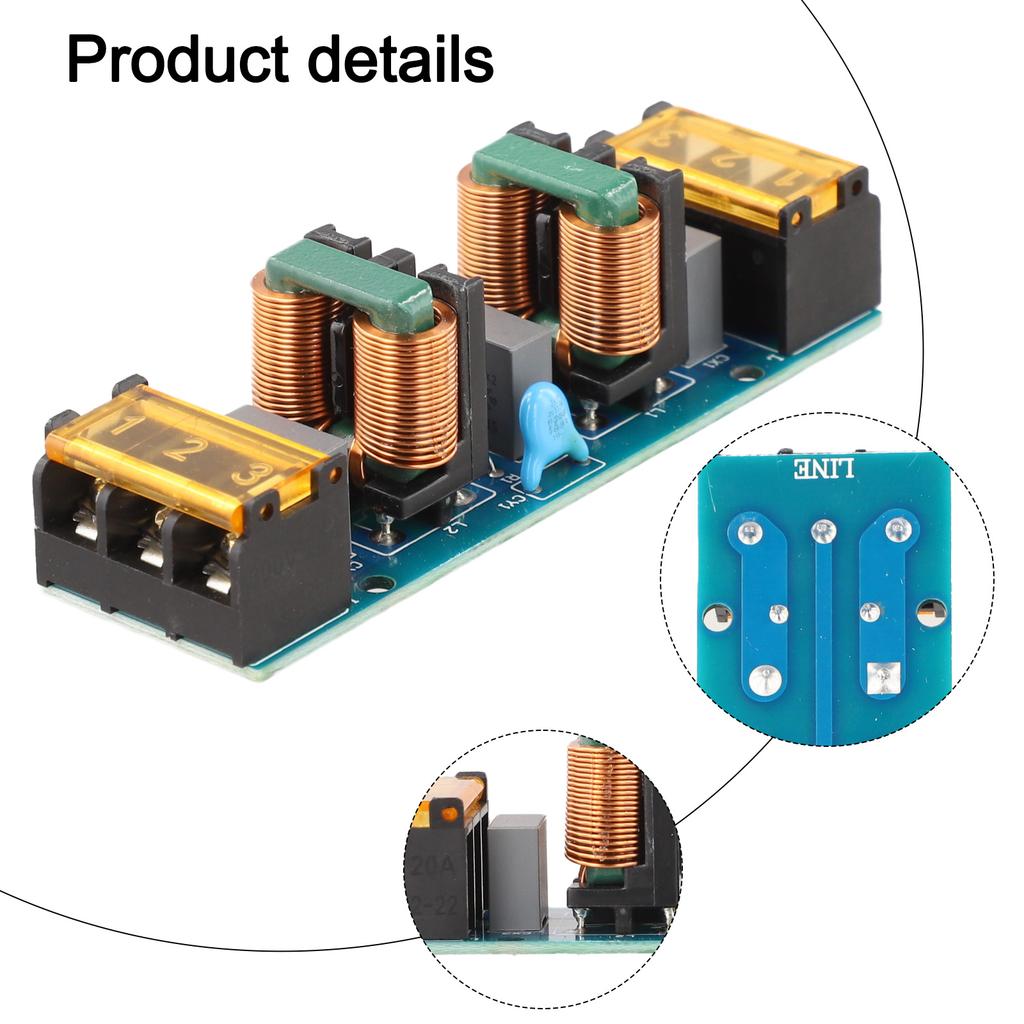Noise Interference Module Electronic Equipment Module Power Filter Power Supply Black Home Supplies Filter Power Tool Parts