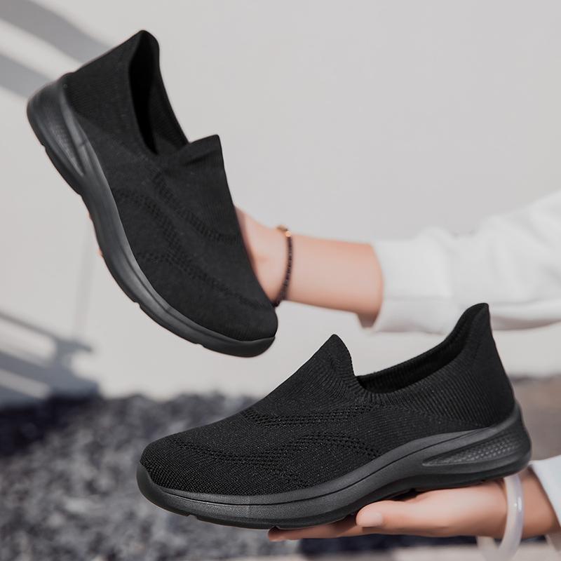 Baskets de printemps pour femmes Confortables Légères Antidérapantes Plates Chaussures de maman Chaussures de course d'extérieur Chaussures de sport décontractées Taille 35-44