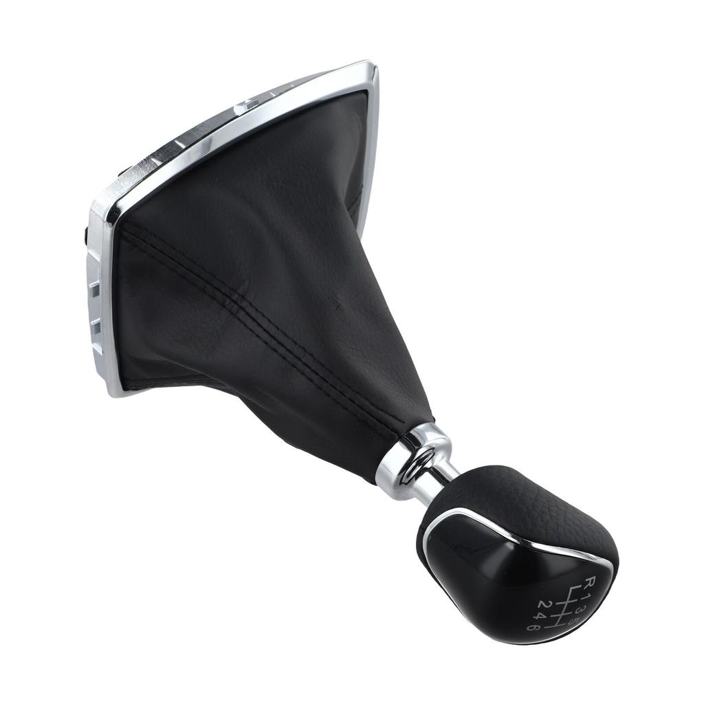 6 Speed Gear Shift Knob and Gaiter Set with Chrome Frame Compatible with For Ford For Kuga C MAX for Enhanced Look