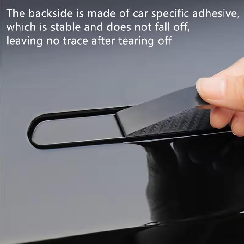 2/4PCS Carbon Fiber Car Door Handle Sticker for Tesla Model Y/3 Anti-Scratch Door Handle Protector Decorative Sticker for Tesla