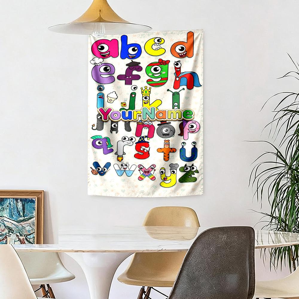 Numberblocks Benutzerdefinierter Name Wanddekoration Wandteppich Kunst Für Haustiergedenken Geburtstag Hochzeitsparty Kulisse Familiengeschenk
