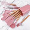 11-Piece Silicone Kitchenware Set with Wooden Handles, Non-stick Cooking Tools and Spatula Set