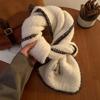 Atmosphere soft waxy green knitted wool scarf women's autumn and winter thickened warm versatile neck protection scarf tide