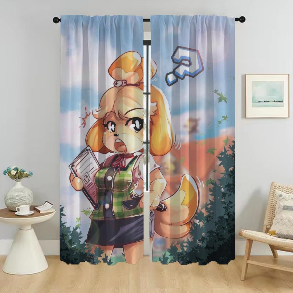 Curtains for Living Room Curtain for Room 2 Panel Animal Crossings Shades Halloween Decoration Partition Home Interior Curtains