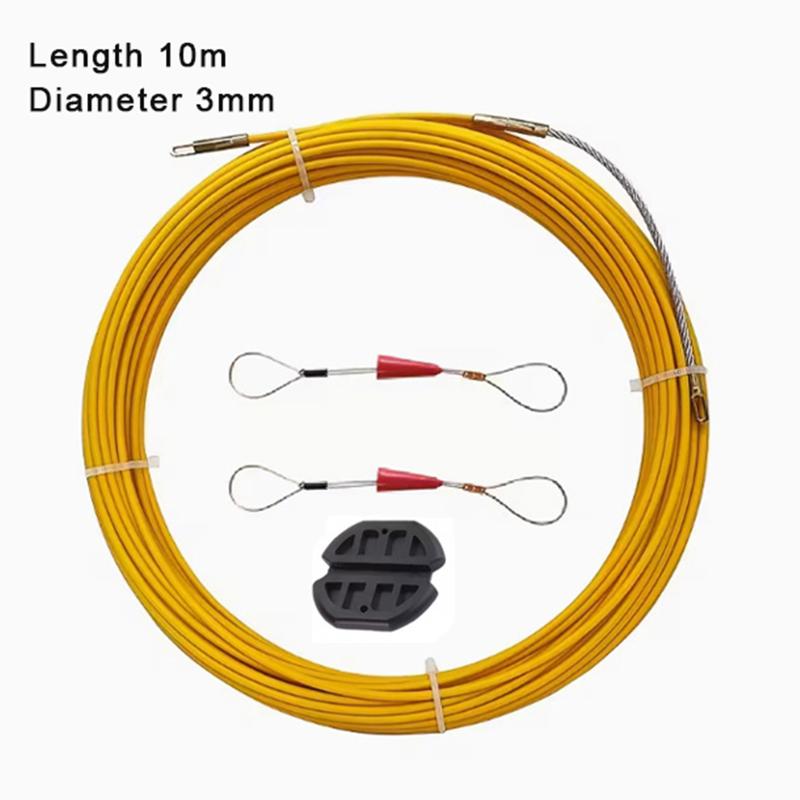 Flexibles 3mm Glasfaser-Einziehband 10M 1Set Kabelzieher Drahtführungswerkzeug für Fußboden-Elektrokabel-Installationsprojekte