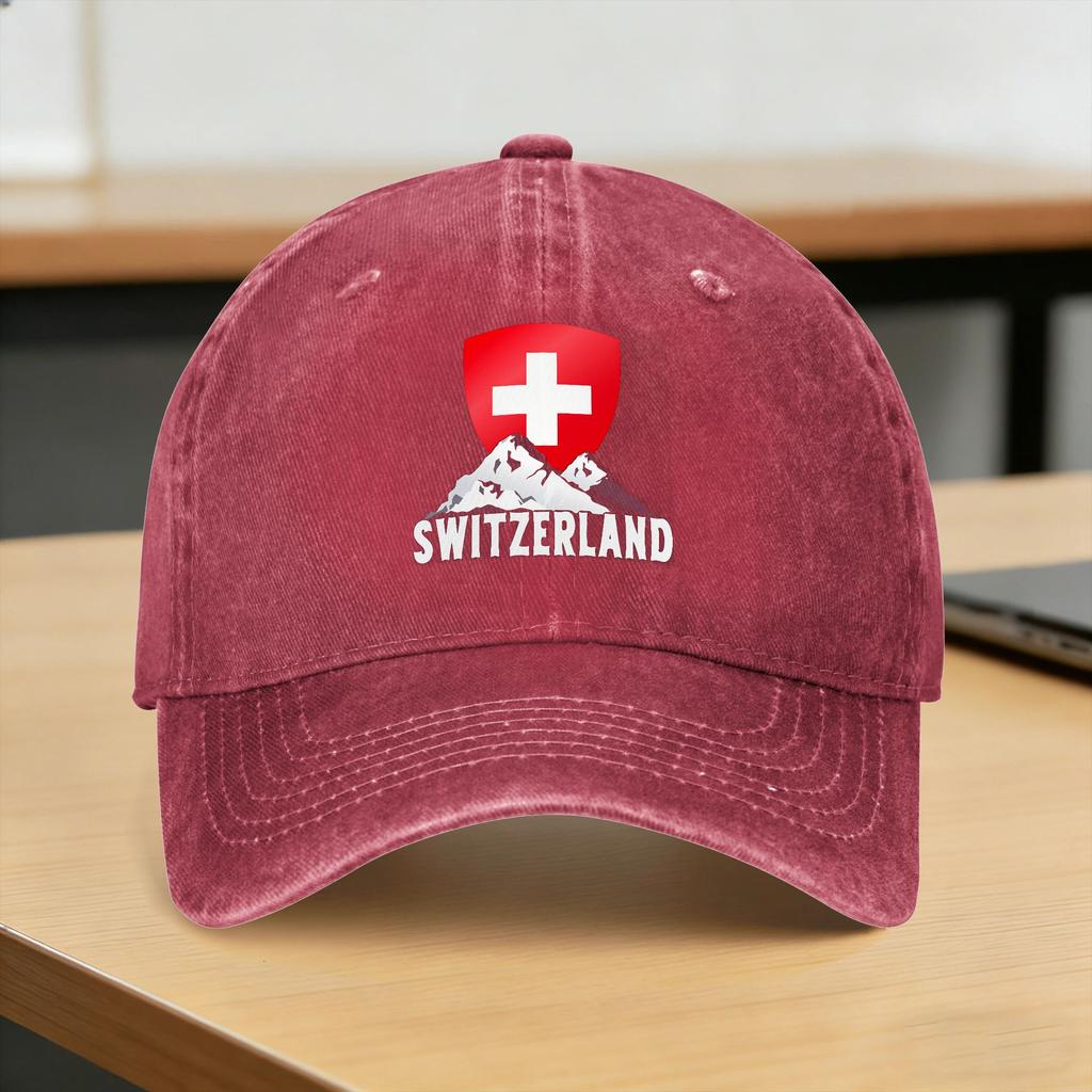 Switzerland Home To Helvetia Mountains Swiss Casual Baseball Cap For FeUnisex Unisex Summer Hiking Fishing Trucker Hat High Quality