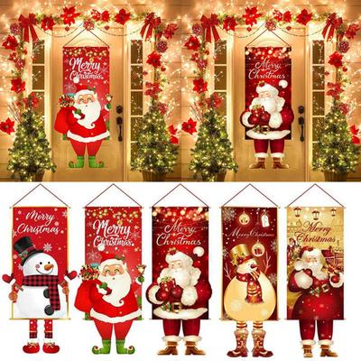Christmas Hanging Flag Porch Door Banner Christmas Decorations For Home 2024 Ornaments Xmas Gifts Navidad New Year Decor 2025