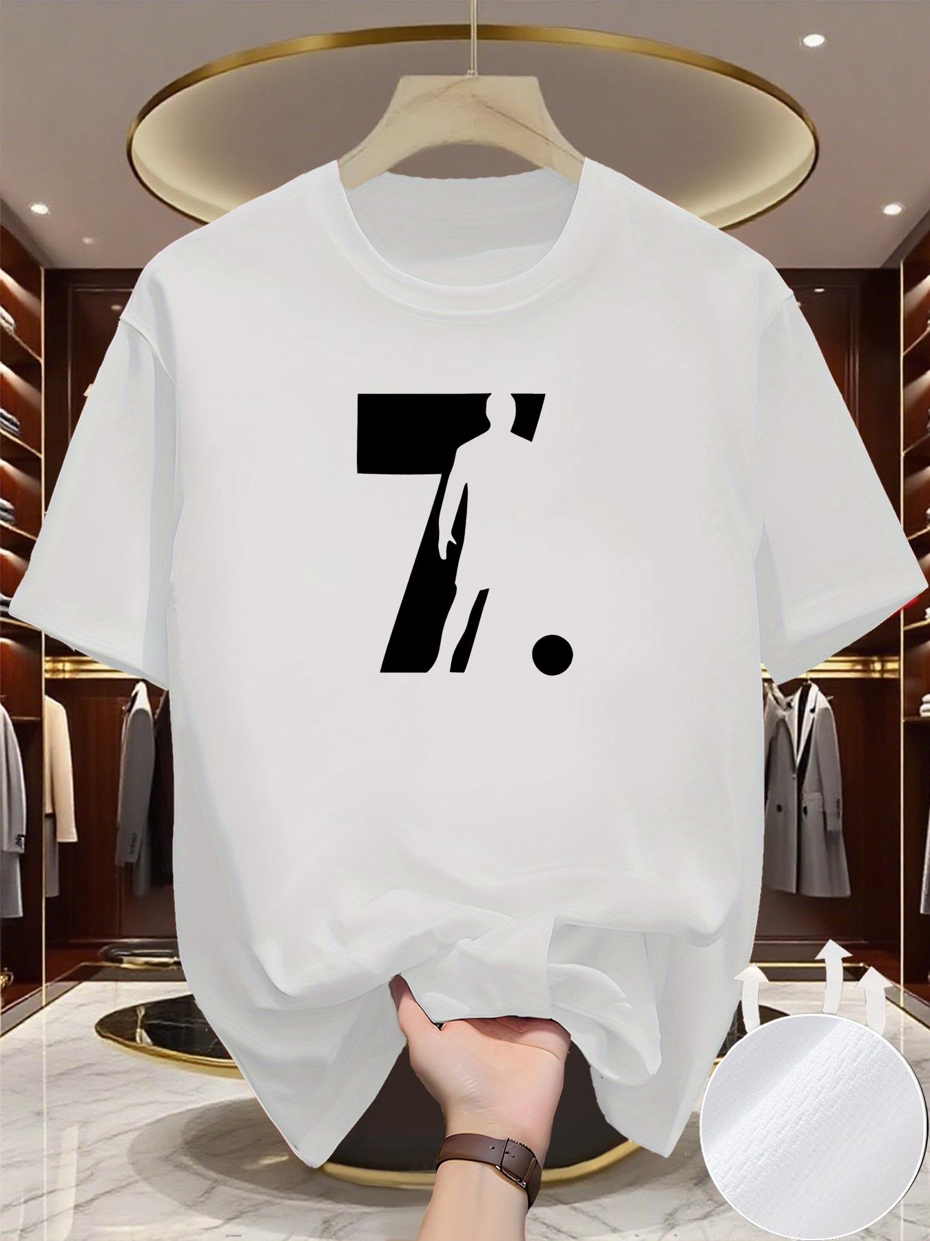 

New Men s New Spring/Summer Seven Print Round Neck Short Sleeve T-Shirt Comfortable Breathable Short-Sleeved Top for Casual Wear S