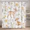 Cartoon Animals Shower Curtains Fox Deer Floral Autumn Plant Mushroom Bath Curtain Polyester Fabric Bathroom Decor With Hooks
