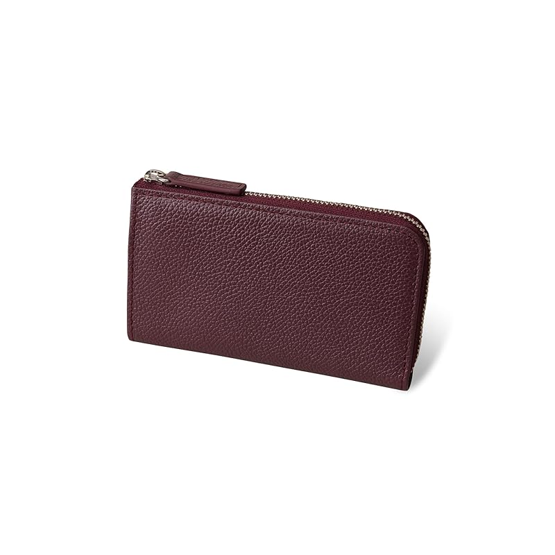

[Business Leather Factory] Multi-wallet Water repellent original leather cow leather unisex compact 5 pockets coin purse YKK zipper (Burgundy)