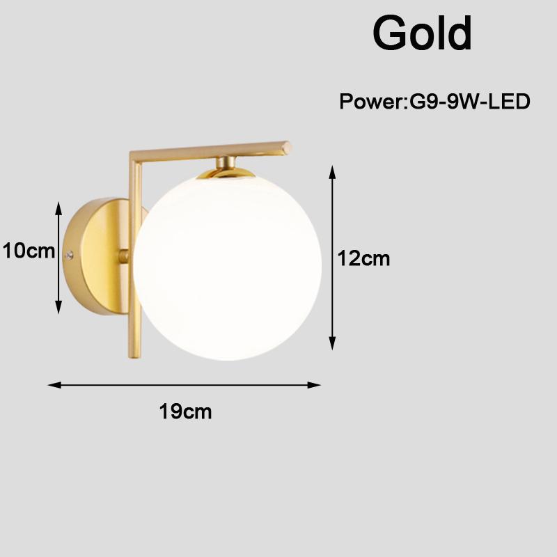 Minimalist Indoor LED Wall Lamps with Glass Bulb for Bedroom Bedside Nordic 9W  LED Wall Lights Wall Sconce for Living Room Home