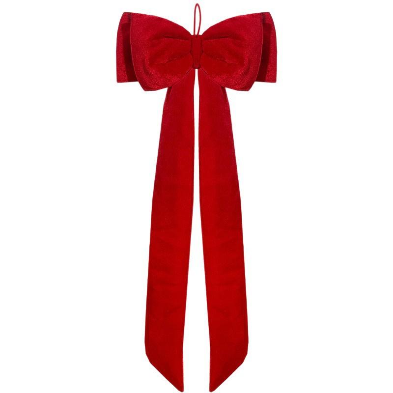 Samt Handgefertigt Europa Amerika Stil 34cm*80cm Großformat Vier-Ohren-Schleife Weihnachtsbaum Dekoration Festliches Band Ornament