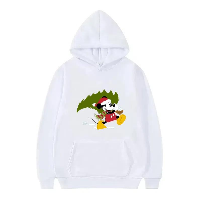 Disney Mickey Mouse Pattern Woman Fleece Sporty Loose Grey Winter Tops Clothing Pullovers Ladies Cheap Hoodies Men Sweatshirts