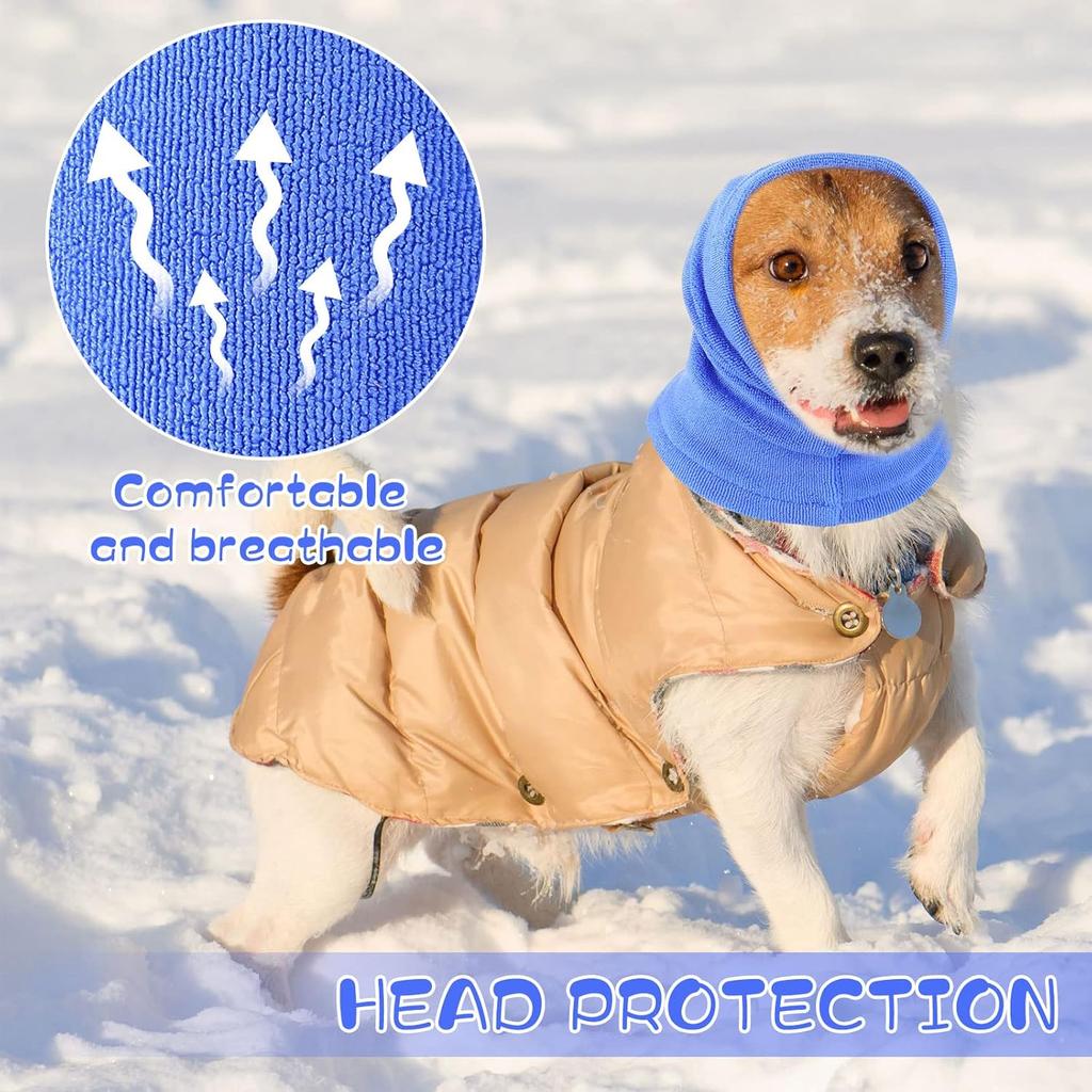 5 Pcs 3 Size Dog Head Wrap Neck Warmer Dog Neck and Ears Warm Winter Pet Snood Ear Cover Ear Wraps Soundproof for Calming Cat Puppy Anxiety Relief