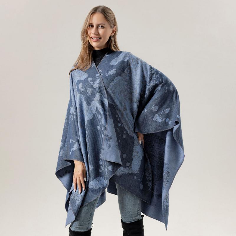 Ethnic Style Shawl Summer Outer Wear Women's Large Shawl Cape Cloak High-end Knitted Scarf