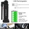 Portable COB LED Flashlight USB Rechargeable Work Light Magnetic Lanterna Hanging Lamp with Built-in Battery Camping Torch