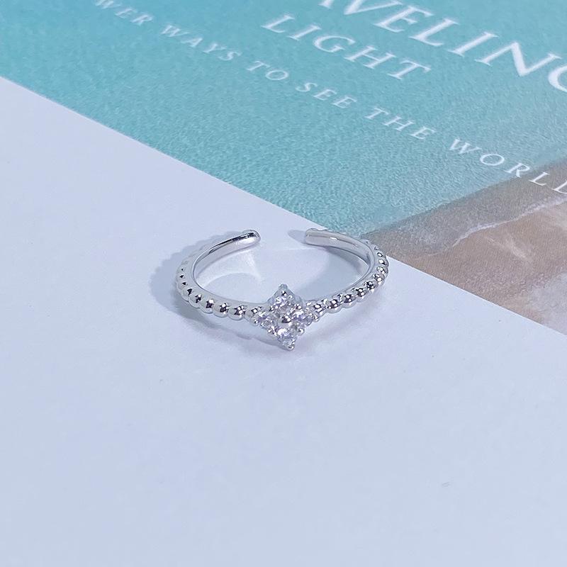 Light Luxury Full Diamond Inlaid Zircon Super Flash High-End Open Ring Niche Exquisite Elegant Personalized Ring