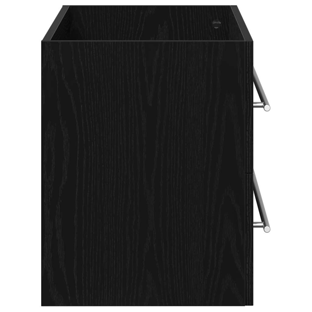 Bathroom Vanity Unit Black Oak Effect 100 X 38.5 X 48 Cm