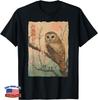 Wise Owl and Cherry Blossoms Tree Japanese Woodblock Art Gift Unisex T-Shirt
