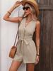 2026 Spring/Summer Women's V-Neck Solid Sleeveless Jumpsuit for Daily Commute