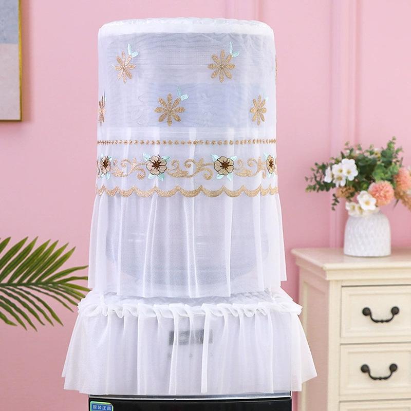 1Pc Barrel Dust Cover Universal Printed Reusable Bucket Sleeve Upper Dustproof Water Dispenser Cove Lace Embroidered