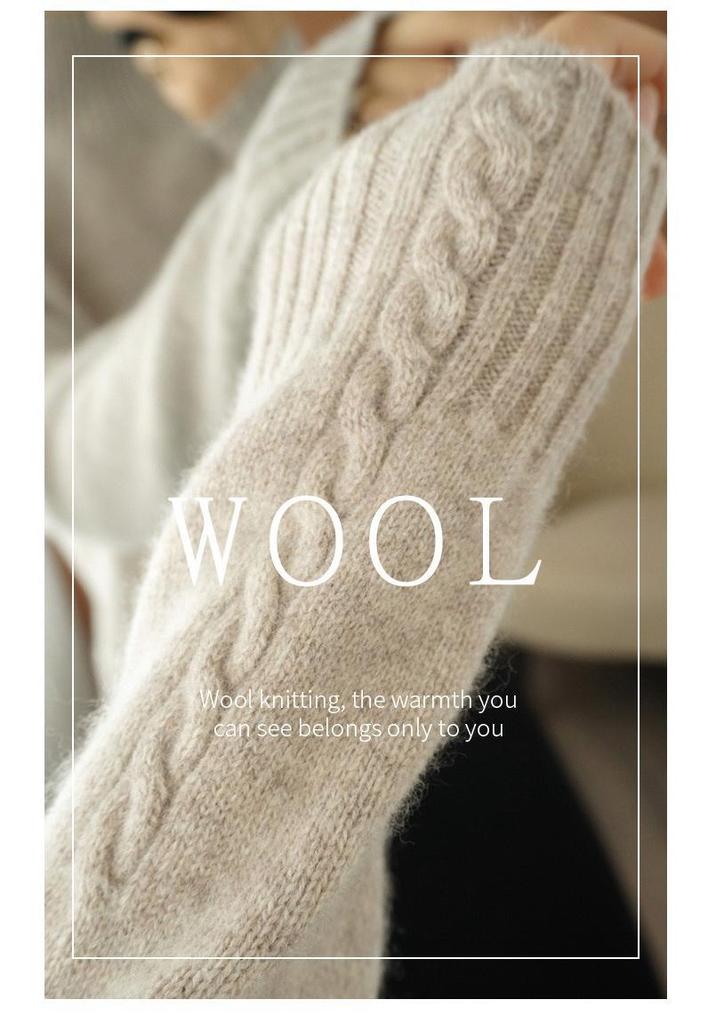 2023 Autumn/Winter Women's High Neck Thick Loose Knit Sweater