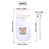 Cute Oat Breakfast Cups With Spoon Portable Plastic Food Container Reusable Leak Proof Salad Yogurt Cup Microwave Safe