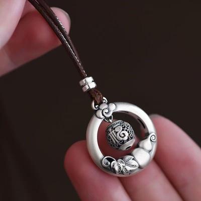 Necklace Peace Buckle Men's and Women's Trendy Retro Blessing Pendant