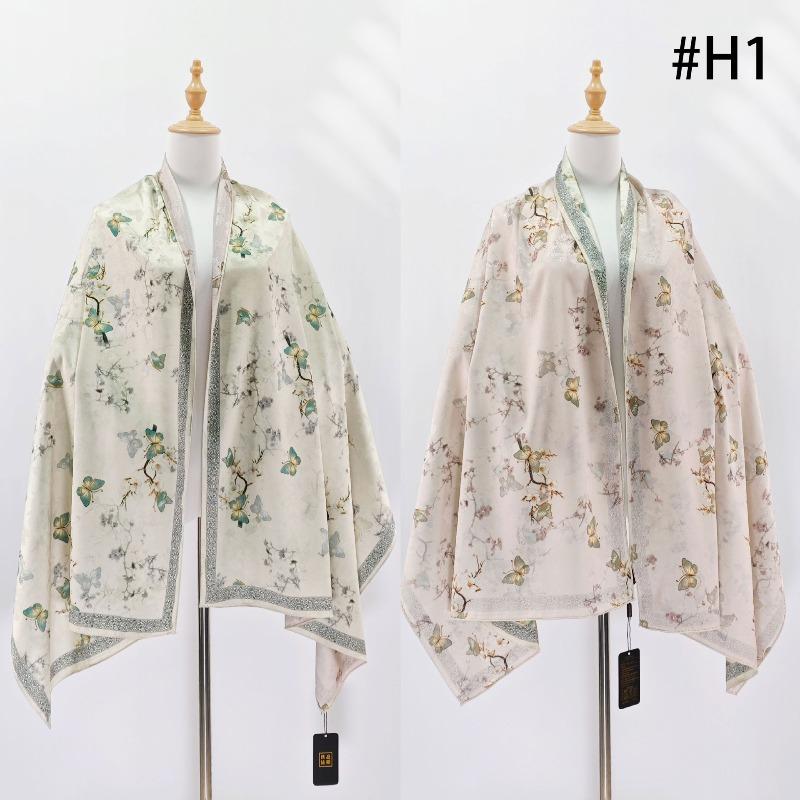 

Meier Xiangyun yarn mulberry silk scarf fashioneasiest for matchplaid double-sided printing travel film