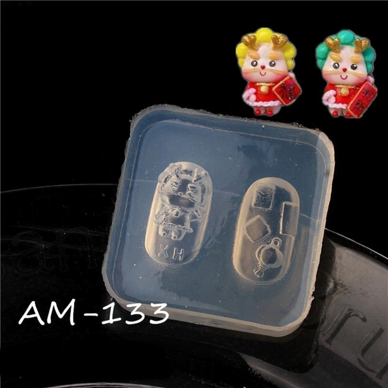 Ballet Style Nail Art Silicone Mold 3D Dragon Bowknot Resin Casting Molds DIY Nail Art Making Tool Template Epoxy Resin