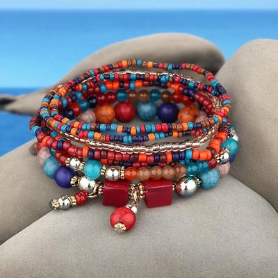 European and American Bohemian Multi-Layer Seed Bead Women's Bracelet