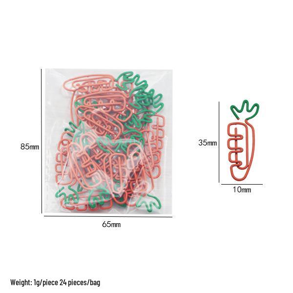 Cross-Border Colorful Carrot Paper Clips - Creative and Irregular Cartoon Metal Bookmarks for Planners