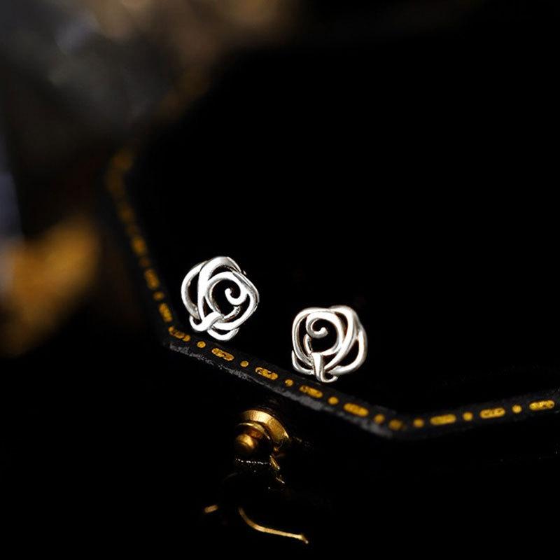 Rose Earrings Small for Women In Summer New Style French Simple Style