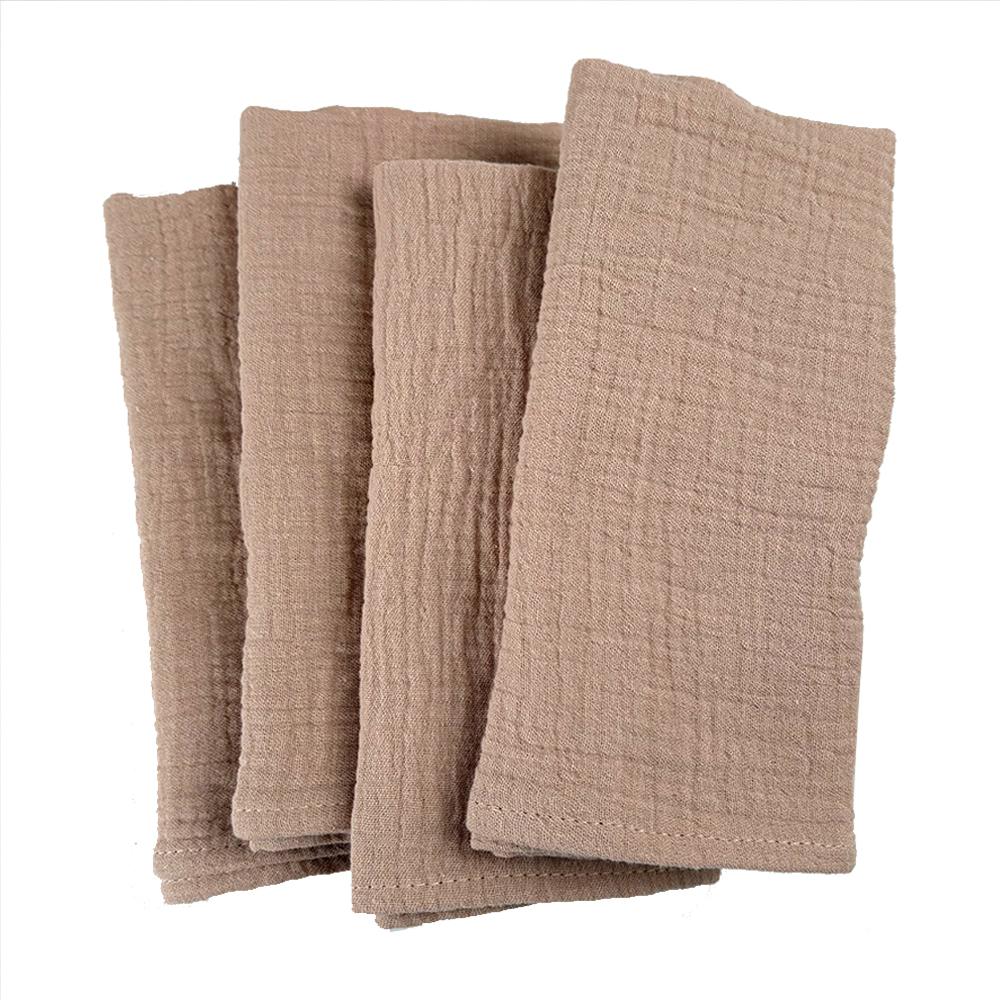 40x40cm Cotton Gauze Cloth Napkins Set of 4 Soft Handmade Double Layer Reusable Dinner Napkin Square for Wedding Party Dinners