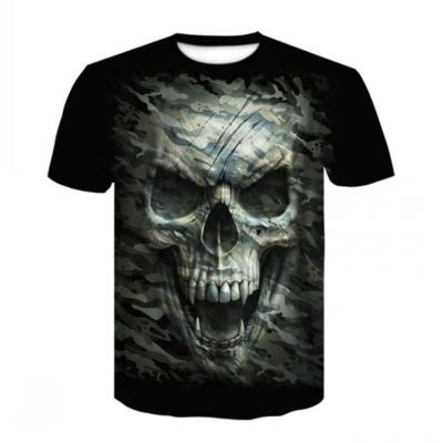 Vélo t-shirt 3d métal lourd crâne T-shirts pour hommes impression graphique T-shirts noir à manches courtes Punk Rock haut vêtements pour hommes