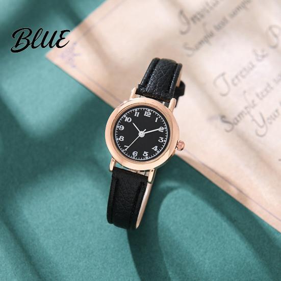 Lightweight Ladies Watch Women Round Dial with Faux Leather Strap